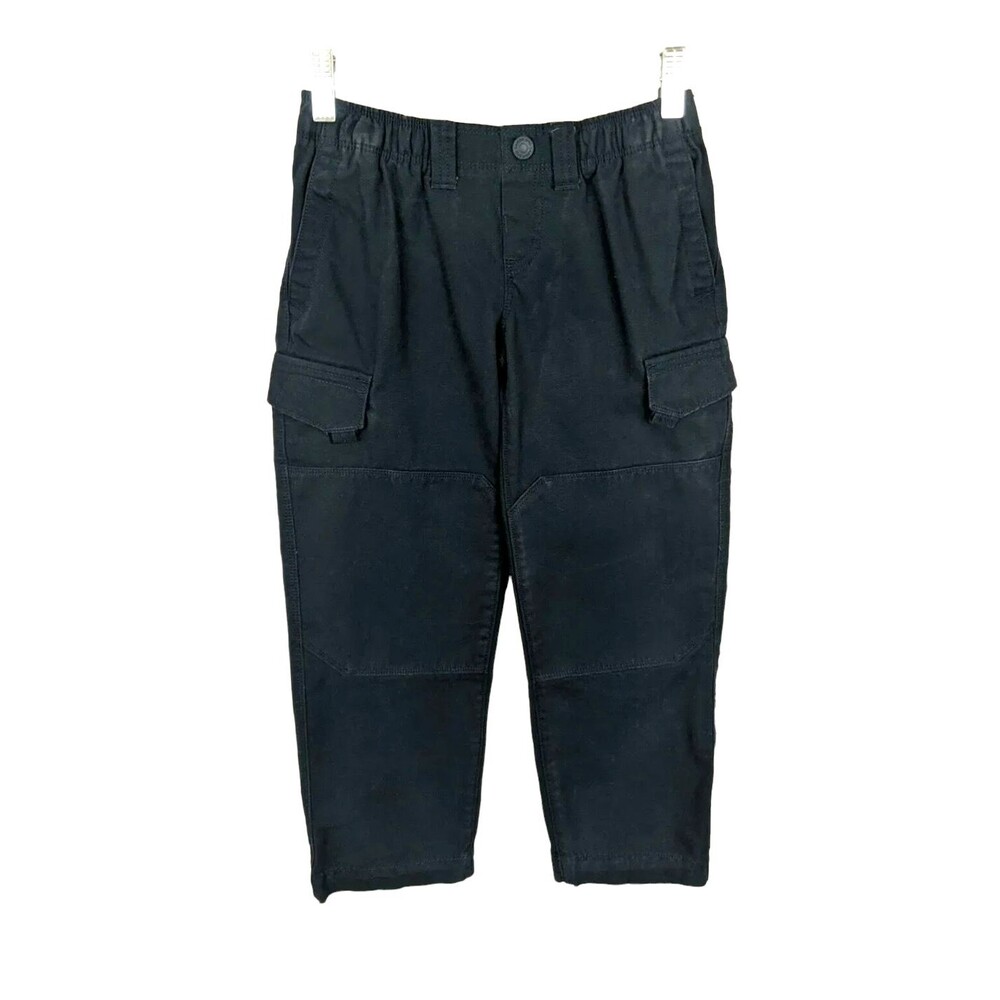 Lands End Kids Cargo Pants  Boys Size 7  Iron Knee Elastic Waist  Navy Canvas